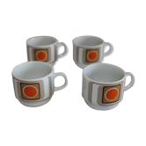 Ensemble de 4 tasses à café et son pot à lait Bareuther Waldsassen Bavaria Germany