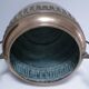 Large art deco stamped brass planter