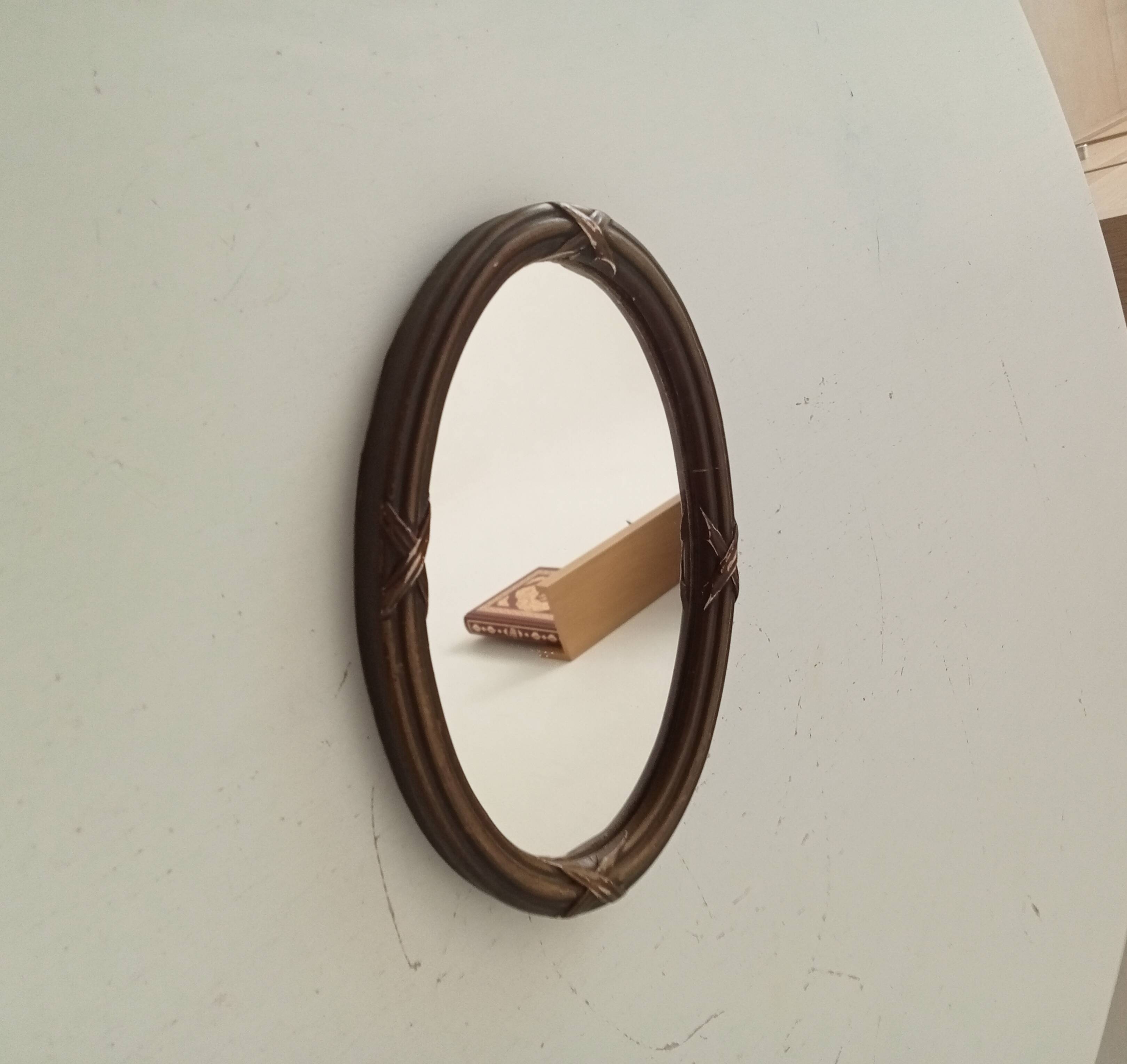 Vintage wooden mini mirror
