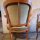 Pair of Louis XV style armchairs in cherry wood, upholstered in green velvet.