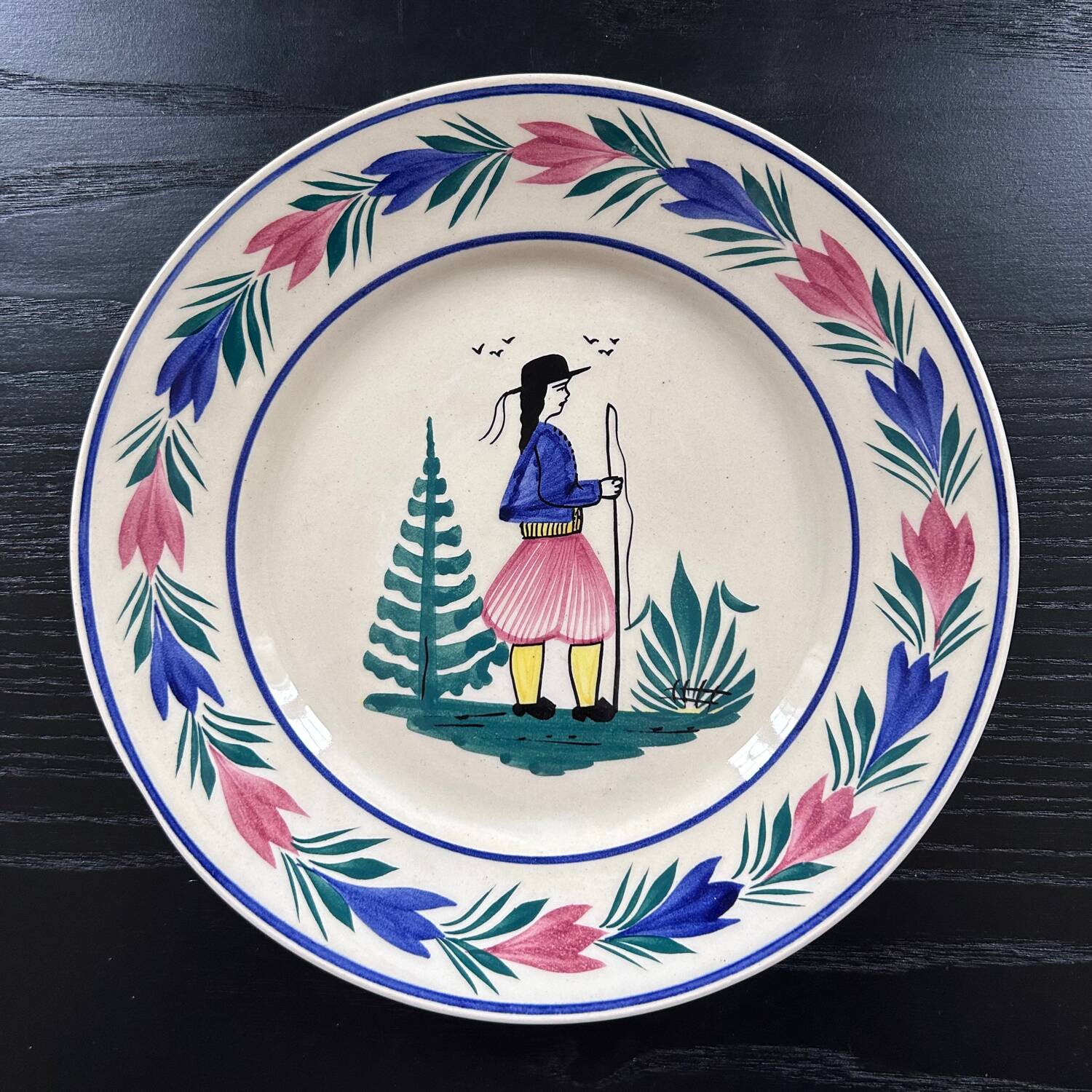Old plate signed HB Quimper
