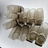 10 70's brown smoked water glasses