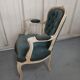 Louis XV armchair in old blue velvet