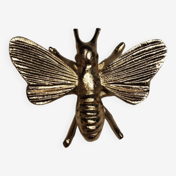 presse papier - décoration à poser - insecte abeille en métal doré