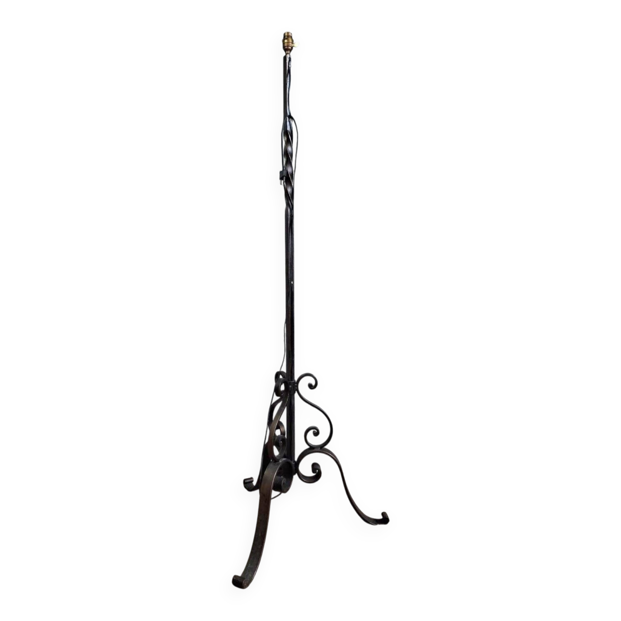 Wrought iron tripod floor lamp from the early 20th century – classical style