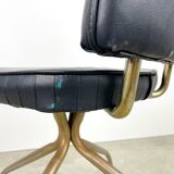 Retro office chair | swivel vintage black chair