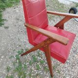 Paire de fauteuils anciens vintage  pieds compas