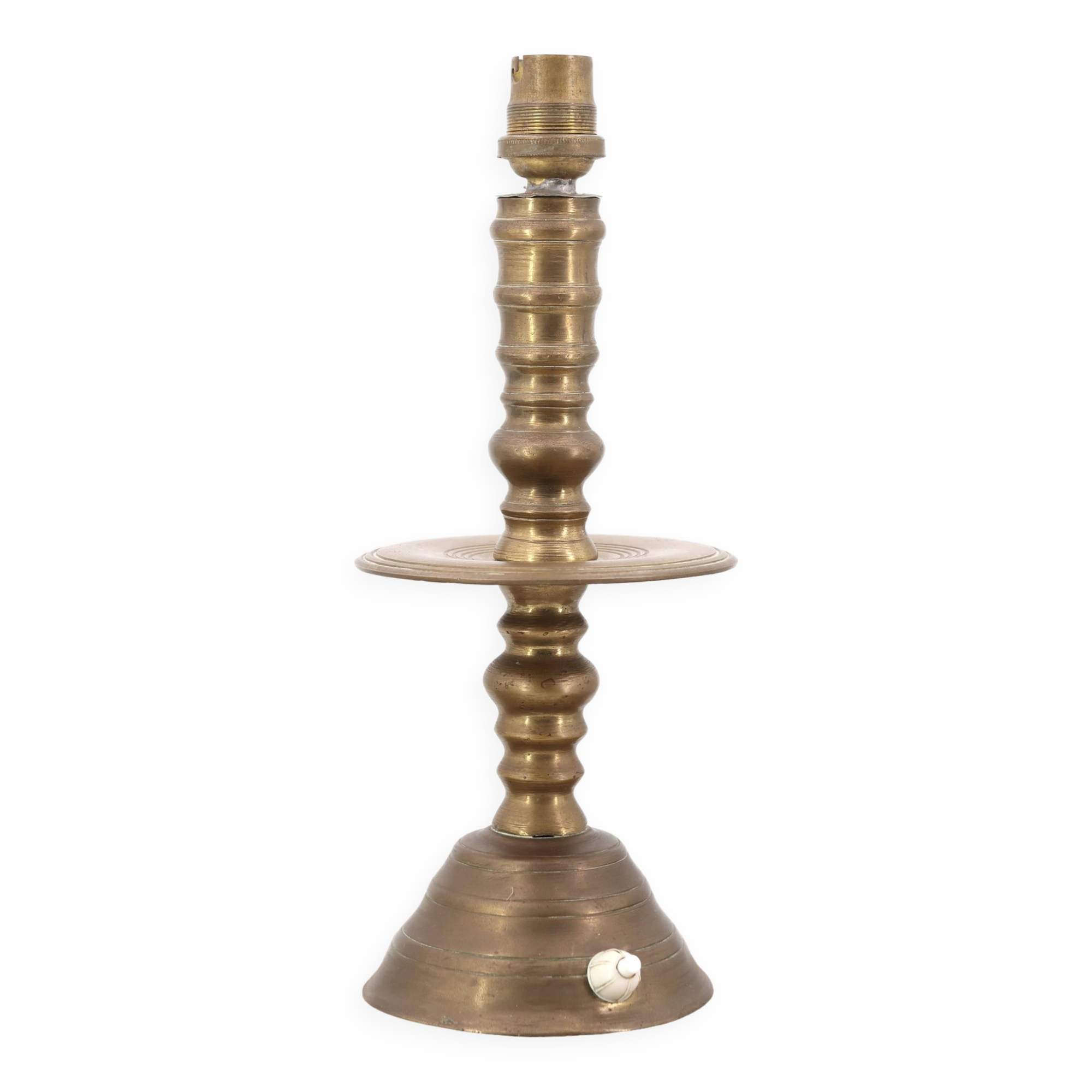 Golden brass column lamp, 1960s