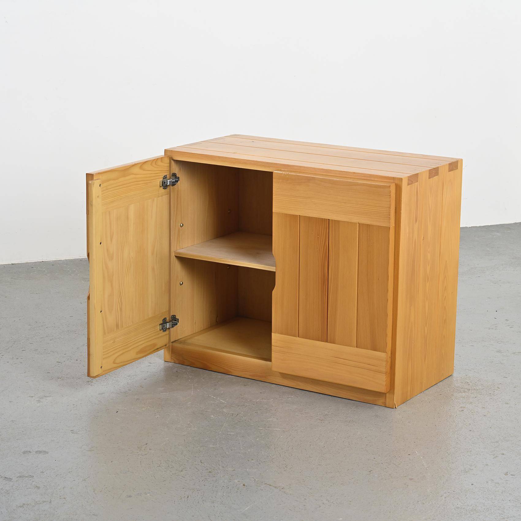 Solid pine sideboard by Maison Regain, 1970s.