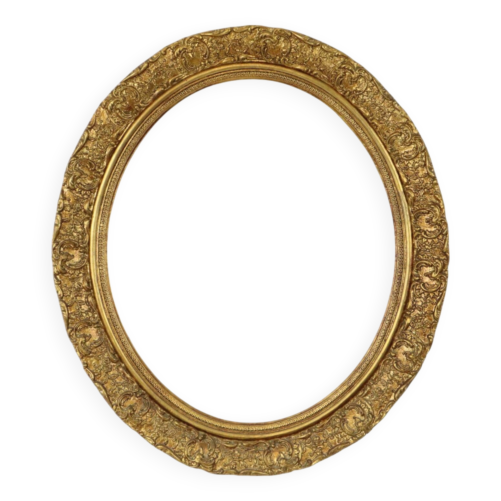 Oval Gold Baroque Frame Classic Rococo Plaster France 58x51cm