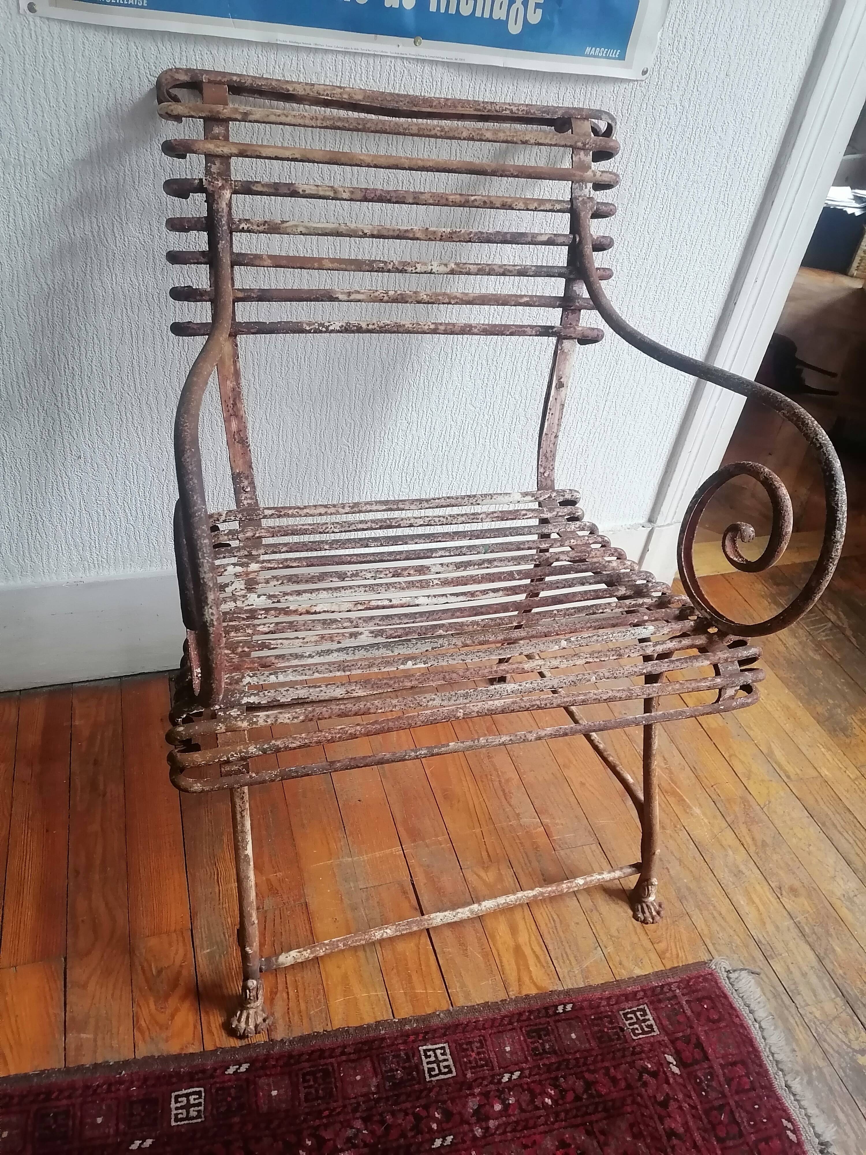 Old garden armchair Arras. 1890
