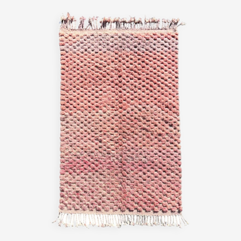 Large Moroccan Berber Beni Ouarain Pink Rug, ideal for living room or bedroom, in wool, 170x290 cm