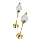 Deux grands porte-bougies à lampe à huile Freddie Andersen Midcentury, Danemark, années 1970