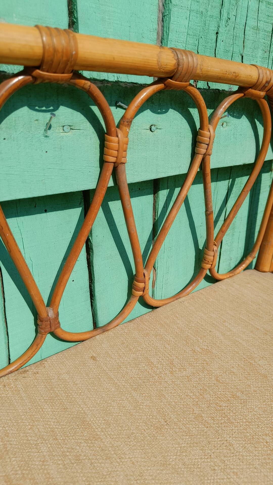 1960s rattan wall shelf