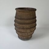 Vintage brown terracotta large vase, France, 1960.