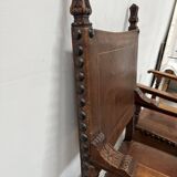 Pair of Renaissance style armchairs in walnut, 20th century