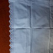 Old pillowcase in white and flying cotton embroidery english