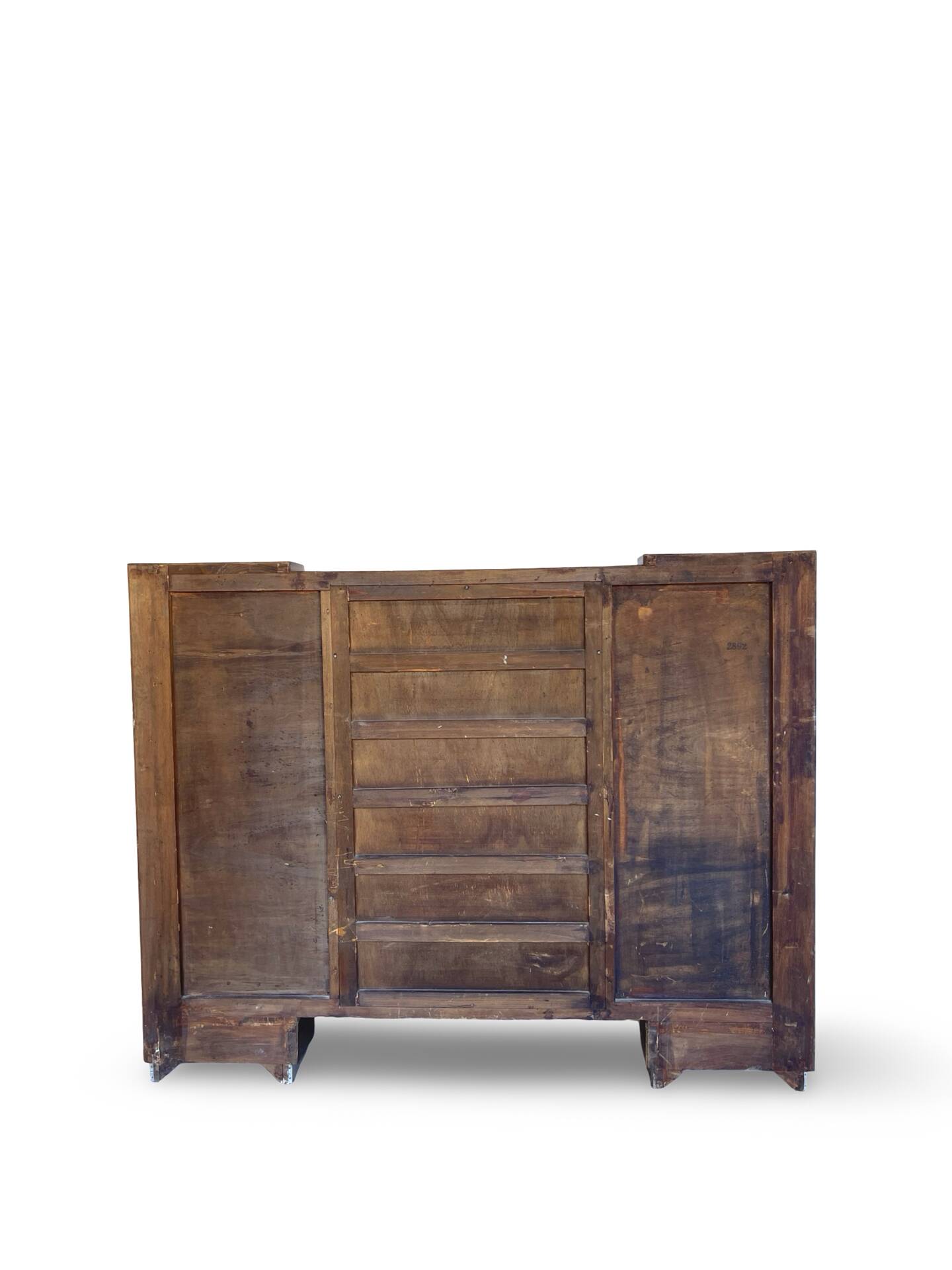 Striking Art Deco birch wood sideboard