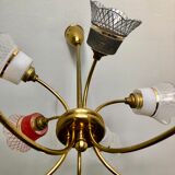 Chandelier granite glasses of colors 10 fires 1950