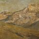 Modern painting signed G. Federici, mountain landscape, oil on canvas.