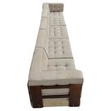 Mid-Century Modern Large Sofa, Wood and Orignal Upholstery