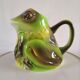 Ceramic frog pitcher in slurry signed Saint Clément design 70s
