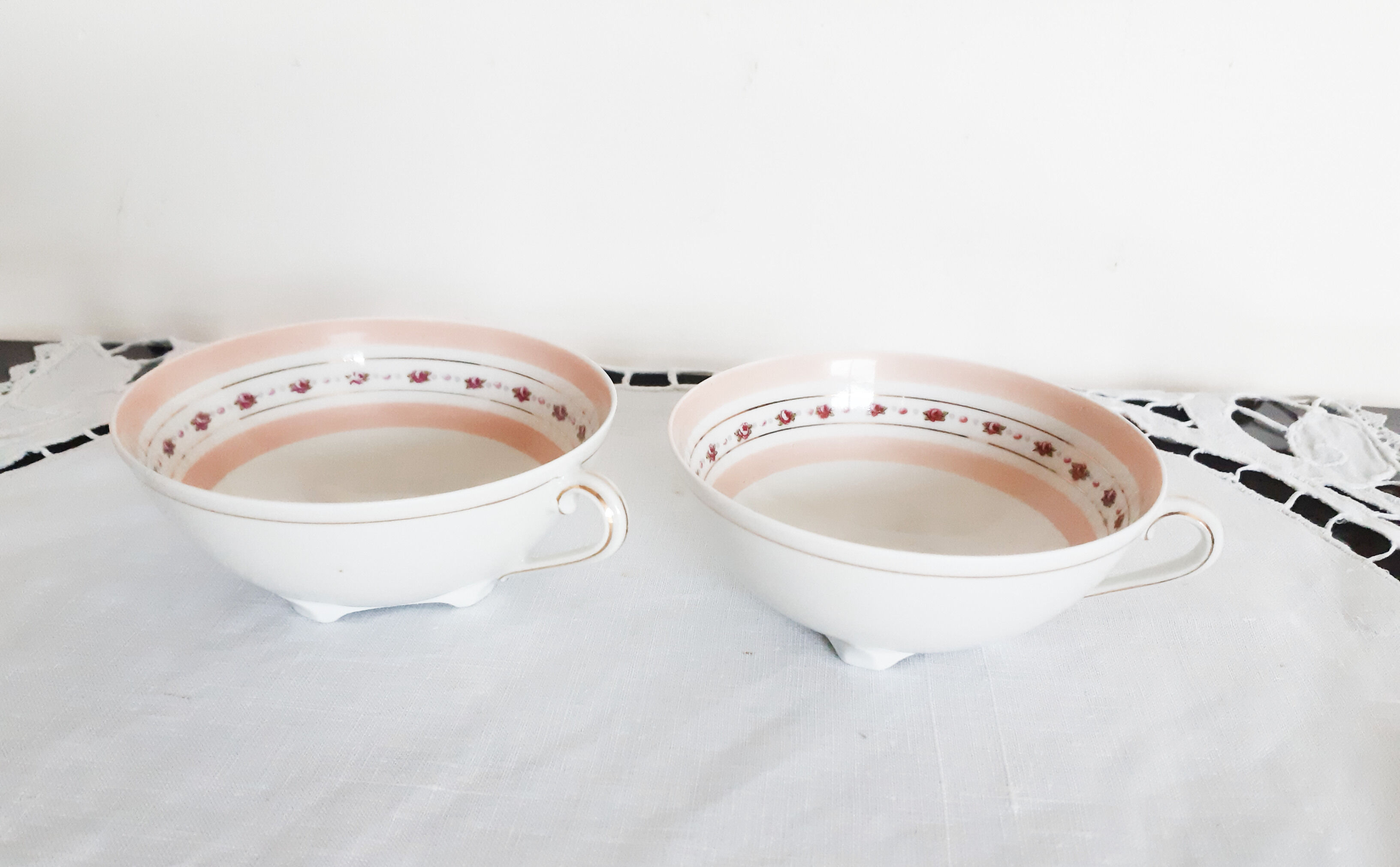 Limoges porcelain standing tea cups