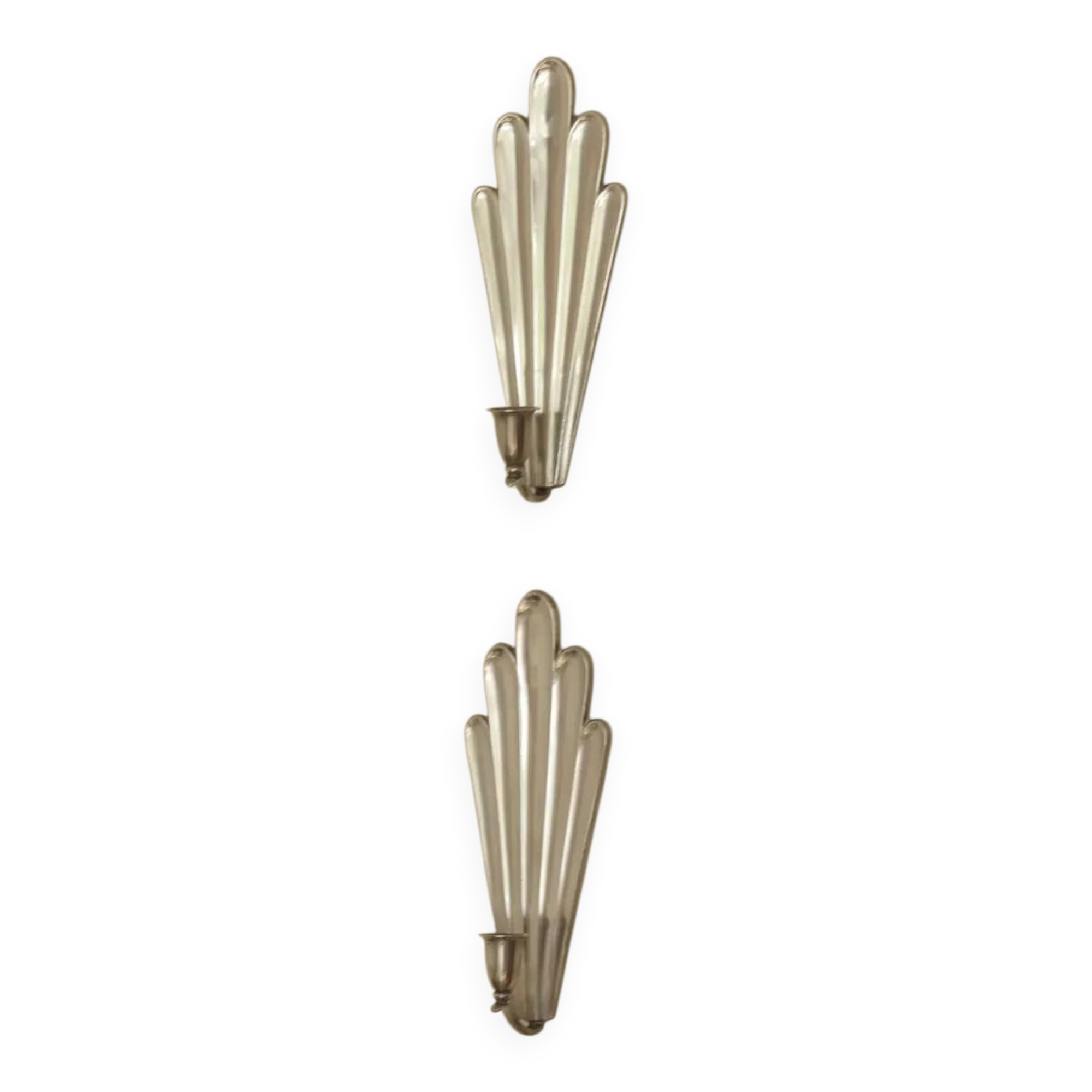 Pair of Swedish Pewter Wall Sconces, 1930s, by C.G. Hallberg, Stockholm