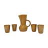 LOt Of 4 Cups And Pitcher In Sandstone.