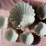 Service à dessert coquillage vintage  60s esprit Art Déco porcelaine Limoge