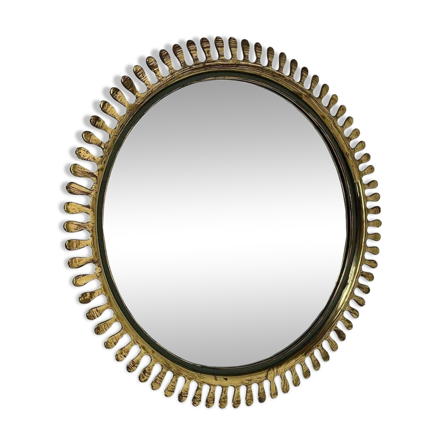 Miroir mural en laiton par Vereinigte Werkstätten, 1950