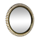 Wall mirror in brass by Vereinigte Werkstätten, 1950s