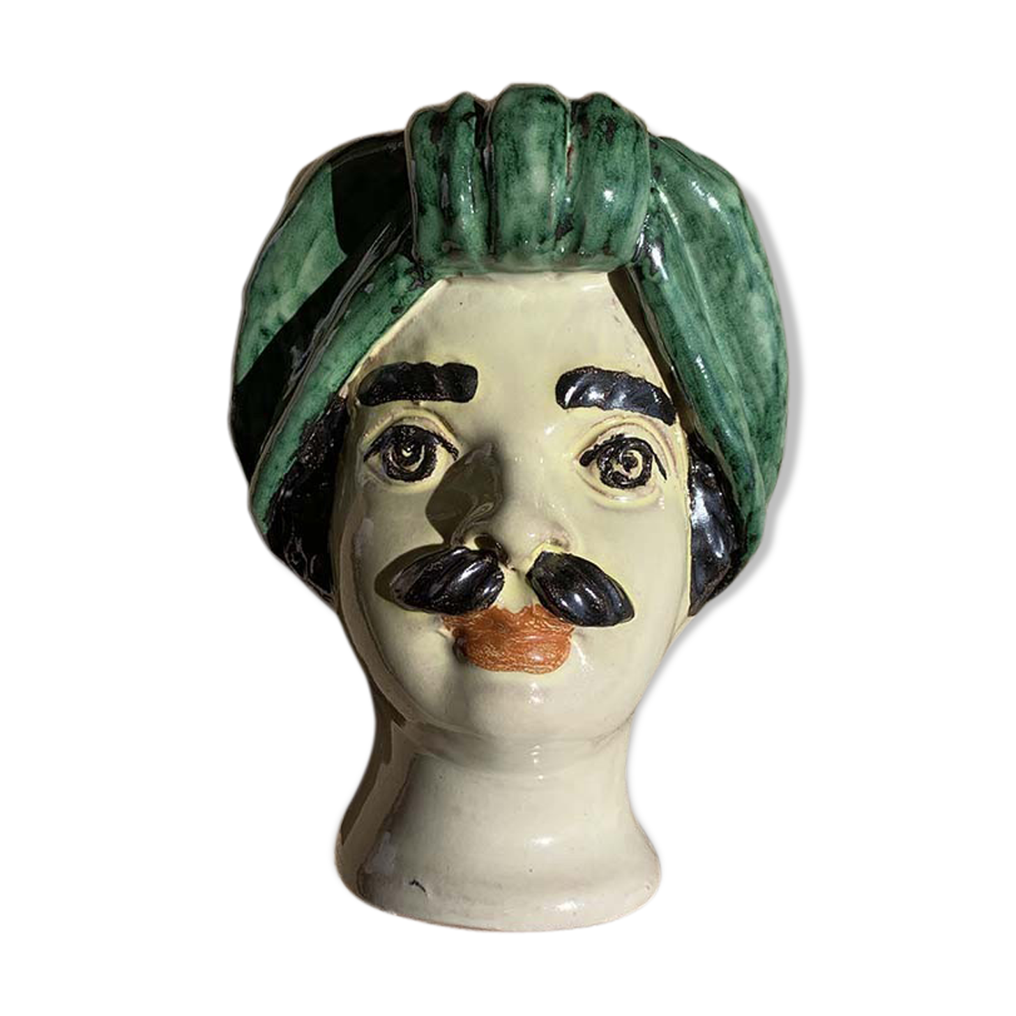 Green head vase man Giacomo Alessi