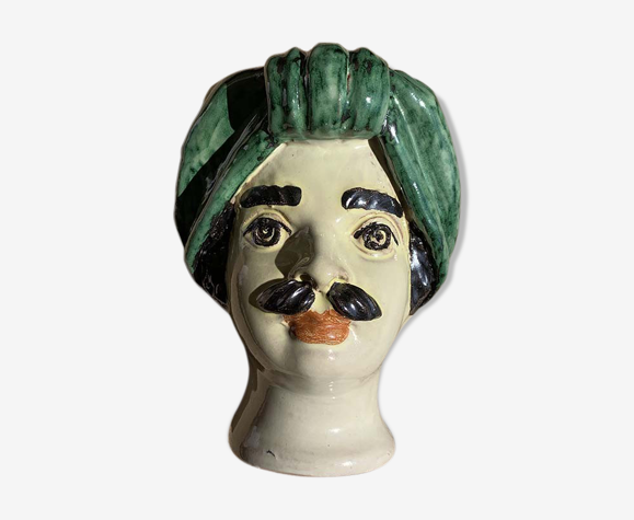 Green head vase man Giacomo Alessi | Selency