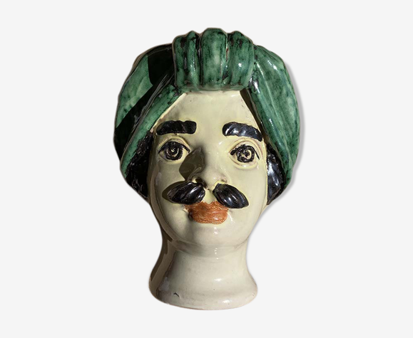 Vase tête vert homme Giacomo Alessi