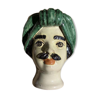 Green head vase man Giacomo Alessi