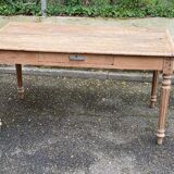 19th-century Louis XVI solid oak farmhouse table, 140cm.