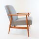 Fauteuil Fox pieds de poule bleu