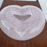 Heart-shaped bubble glass vase from the 1960s.