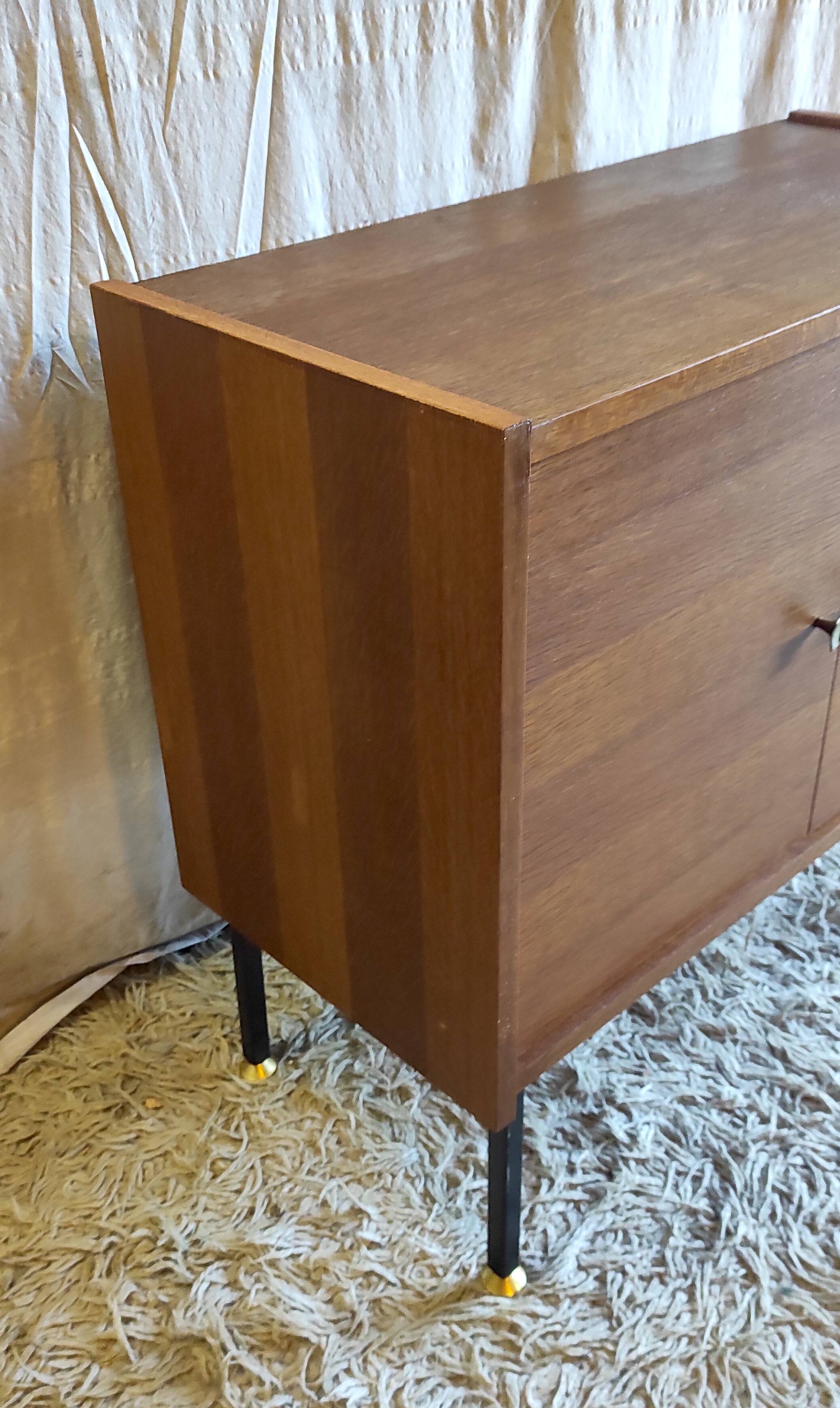 Modernist oak and metal sideboard - mid-20th century