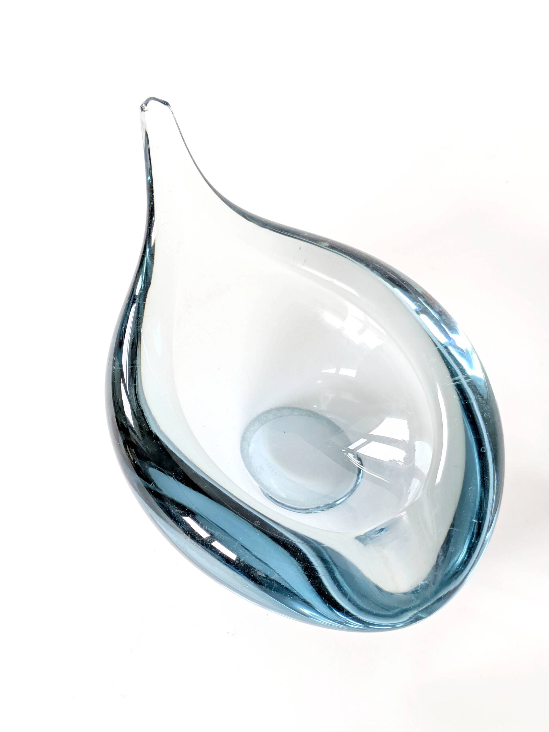 Vide poche en verra AKVA Per Lütken pour Holmegaard Danemark, années 60