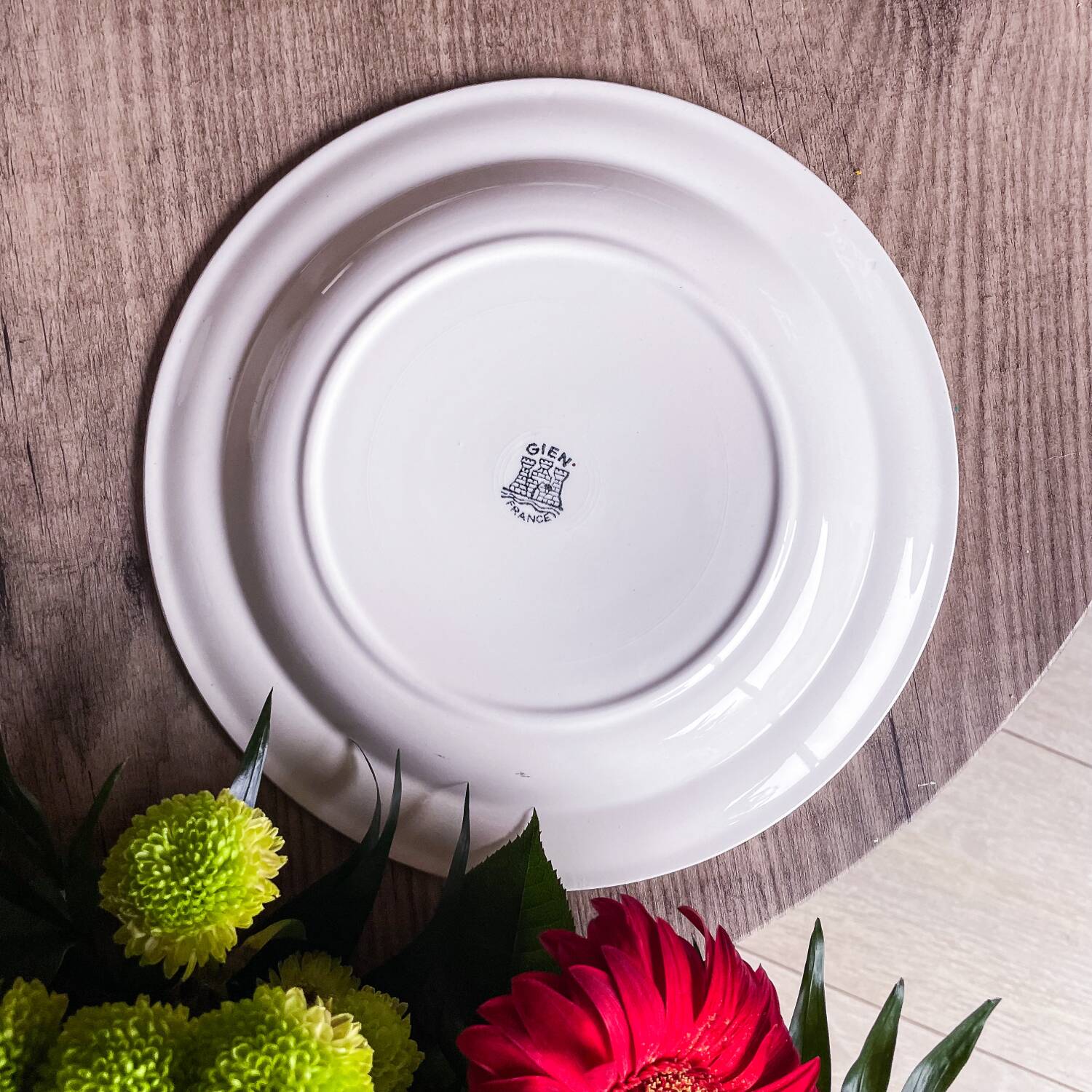 Gien flower service: 6 plates + 1 tureen