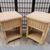 Pair of wicker bedside tables