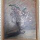Old painting depicting a bouquet of flowers