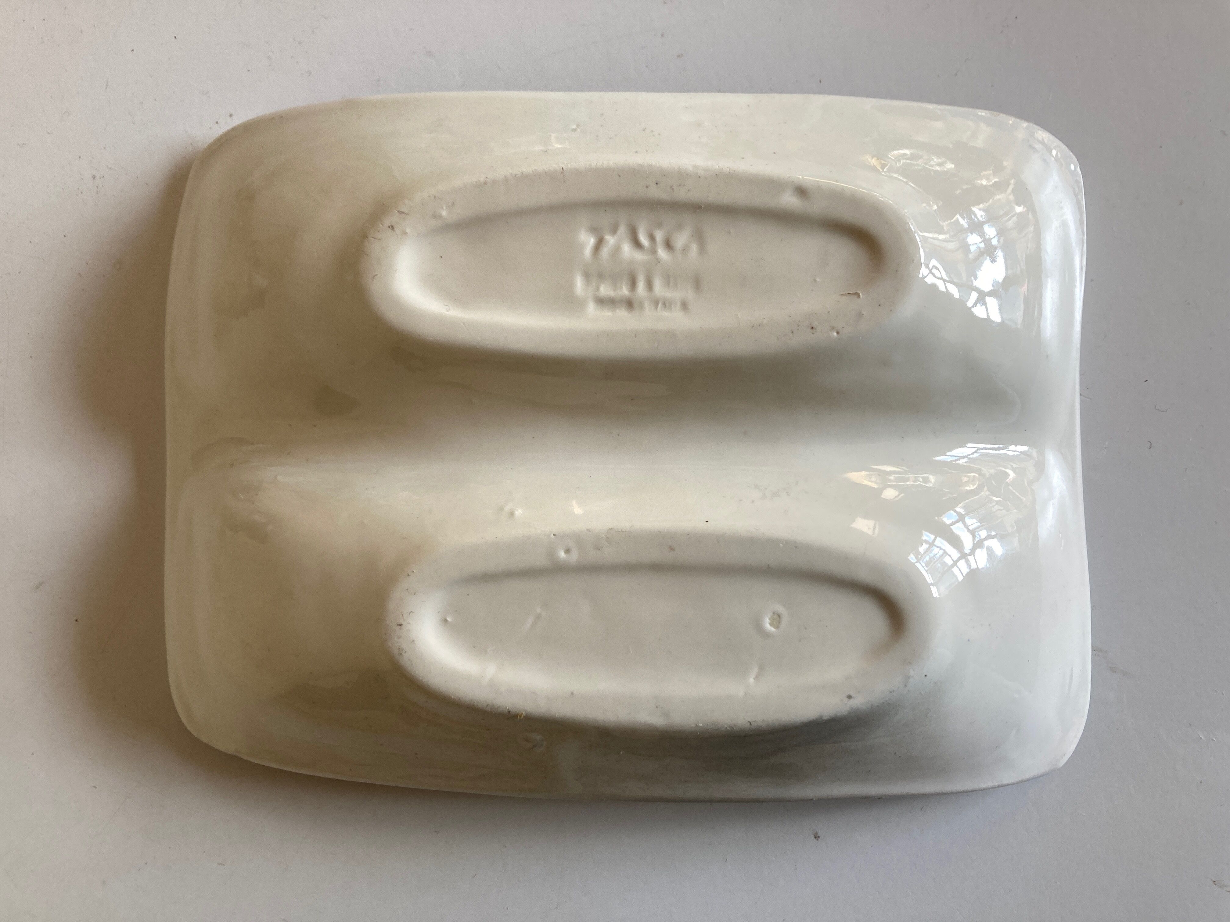 Italian ceramic empty pocket Tasca sgraffito 1960