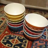 Ribbed ceramic bowls