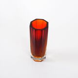 Red glass vase, Czech design, 1960s, made in the Czech Republic