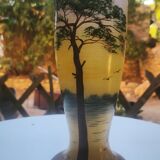 Vase with lake decoration signed Michel