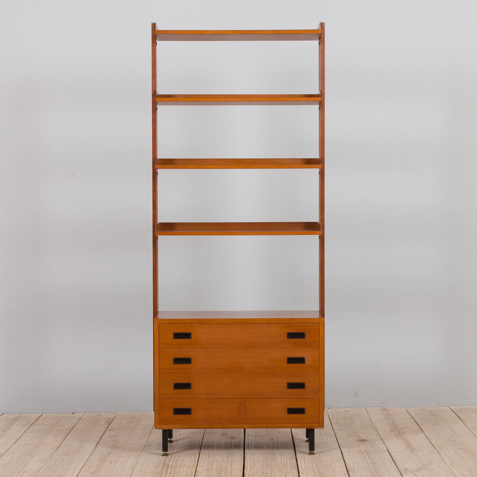 Italian teak free standing wall unit 1970s