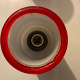 3 red and white Murano glass luminaires 1970s